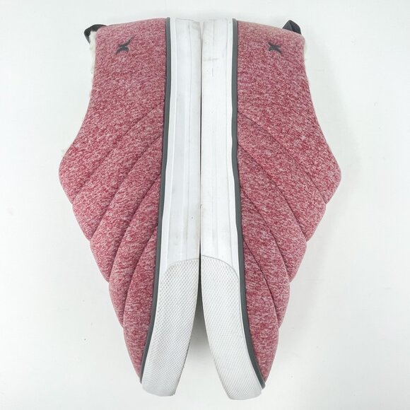 Hurley Arlo Puff Sneakers Pink/Red Lined Fabric Slip On Faux Fur Lined Women's 1 - Picture 7 of 10